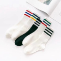 Frühlingsmode Baumwolle Sport Plain Weiß Teen Junge Mädchen Tube Schule Baumwollsocken